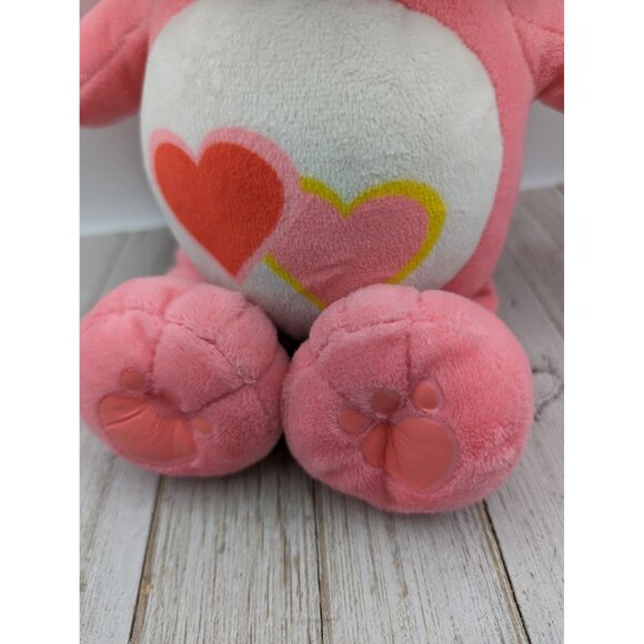 Care Bears Pink Love A Lot Bear 14" Plush 2017 Just Play Hearts Stuffed Toy - Picture 2 of 5
